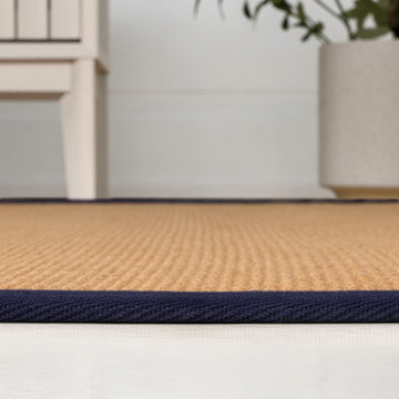 Camden Farmhouse Cottage Border Jute Area Rug